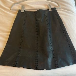 Club Monaco black leather skirt
